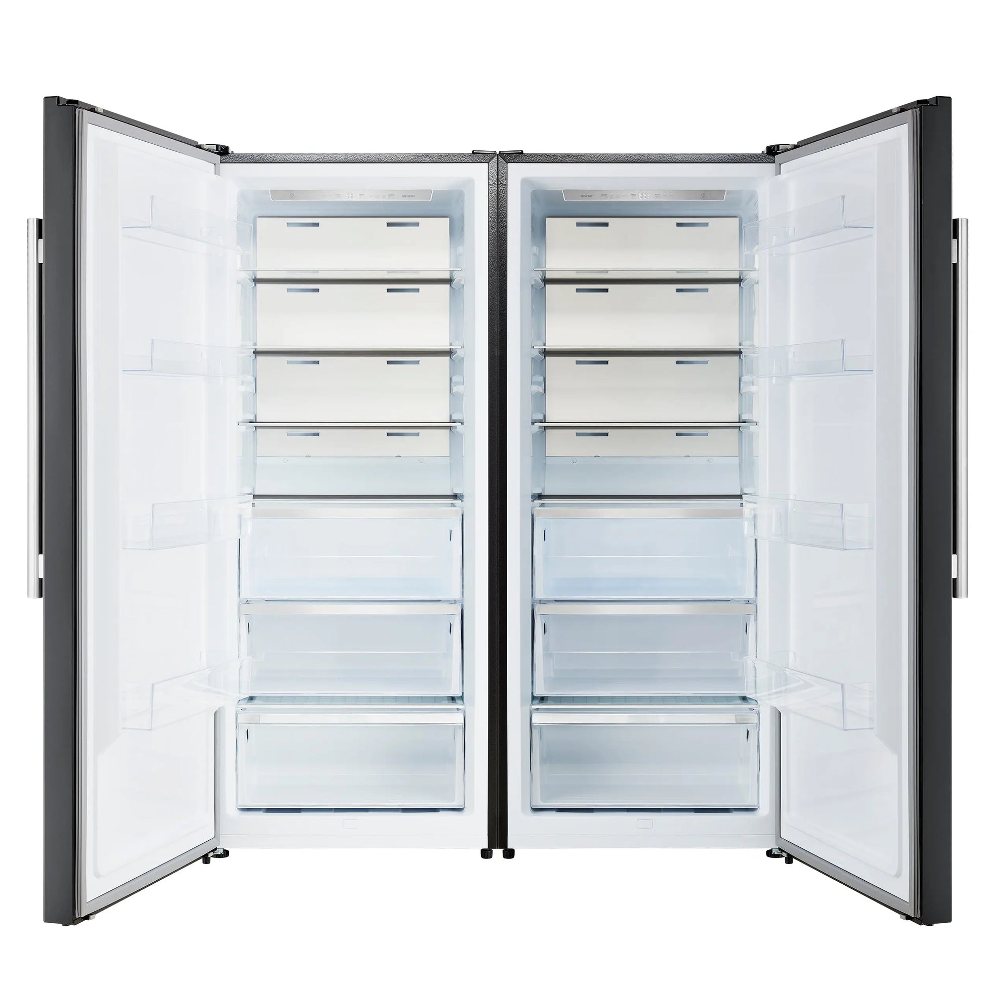 Forno Maderno 2-28-Inch Wide Convertible Refrigerator/Freezer in Black, Decorative Trim, 27.2 cu.ft, 84-Inch High, ENERGY STAR Certified FORNO