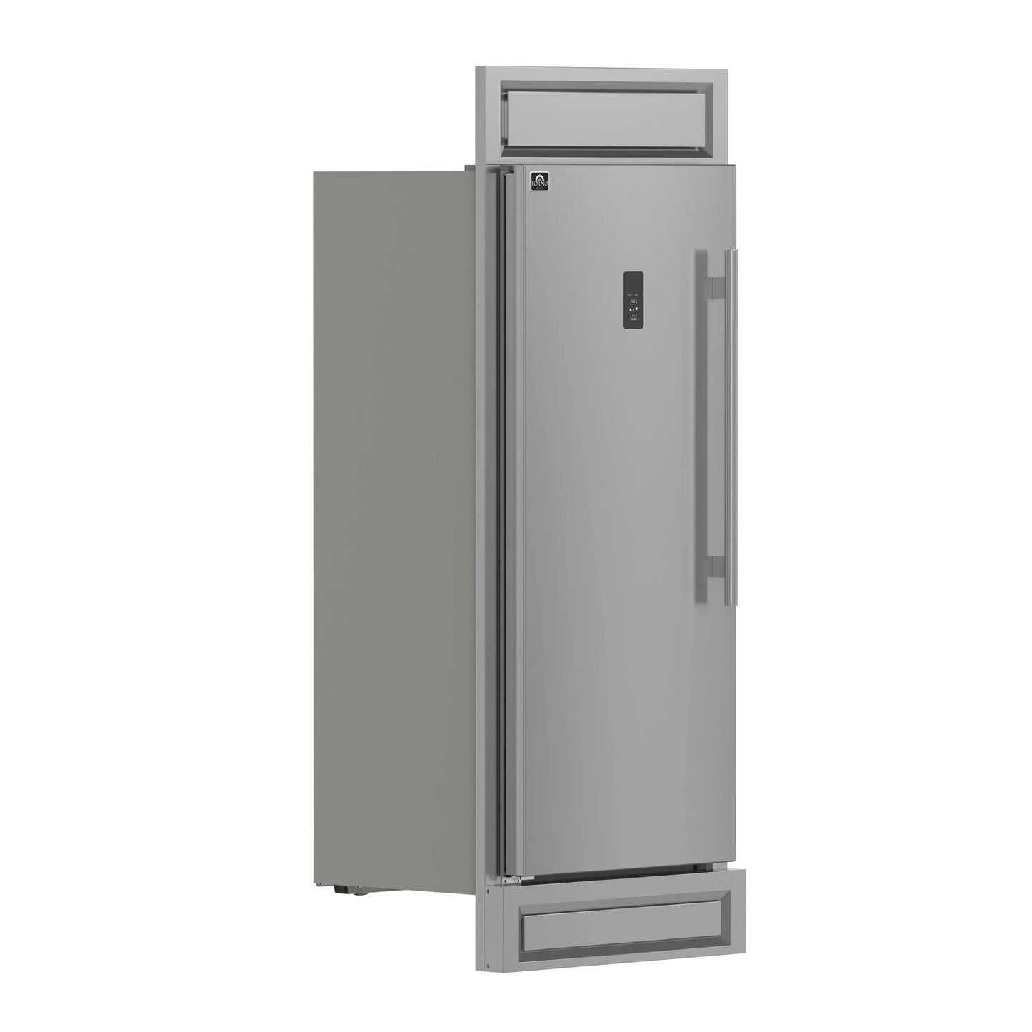 Forno Fortezza 32 Inch Left-Swing Freezer with Trim Kit, Stainless Steel, with Automatic Ice Maker FORNO