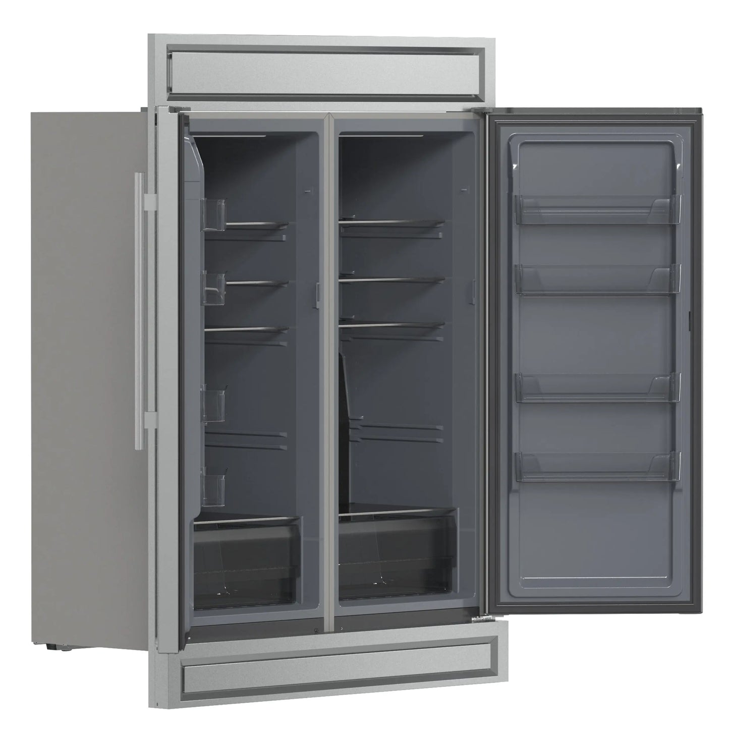 Forno Fortezza 60 Inch Convertible Refrigerator/Freezer with Modern Trim Kit, Stainless Steel, Total No Frost, with Automatic Ice Maker FORNO