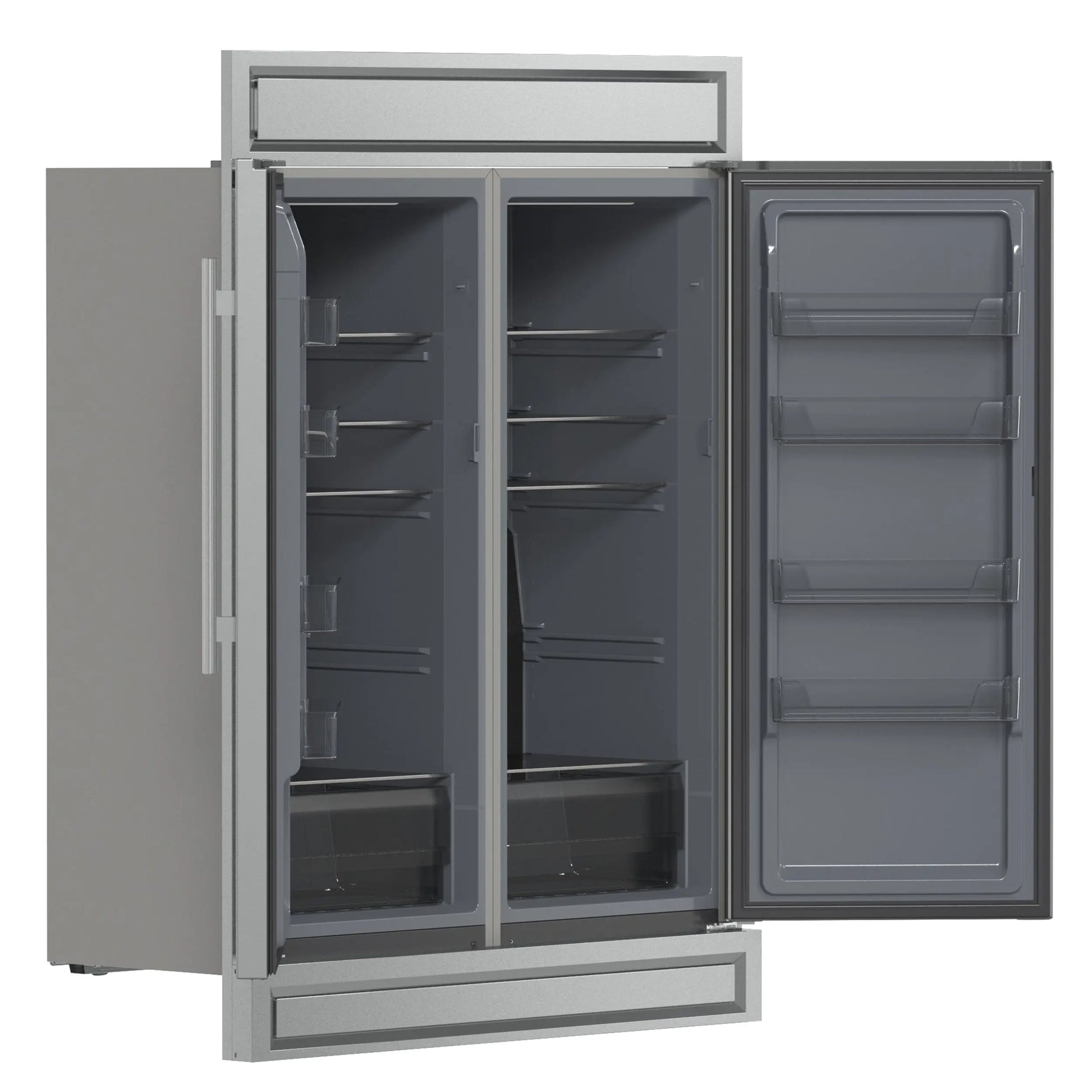 Forno Fortezza 60 Inch Convertible Refrigerator/Freezer with Modern Trim Kit, Stainless Steel, Total No Frost, with Automatic Ice Maker FORNO