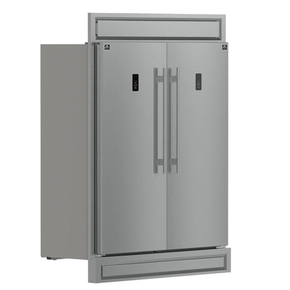 Forno Fortezza 60 Inch Convertible Refrigerator/Freezer with Modern Trim Kit, Stainless Steel, Total No Frost, with Automatic Ice Maker FORNO