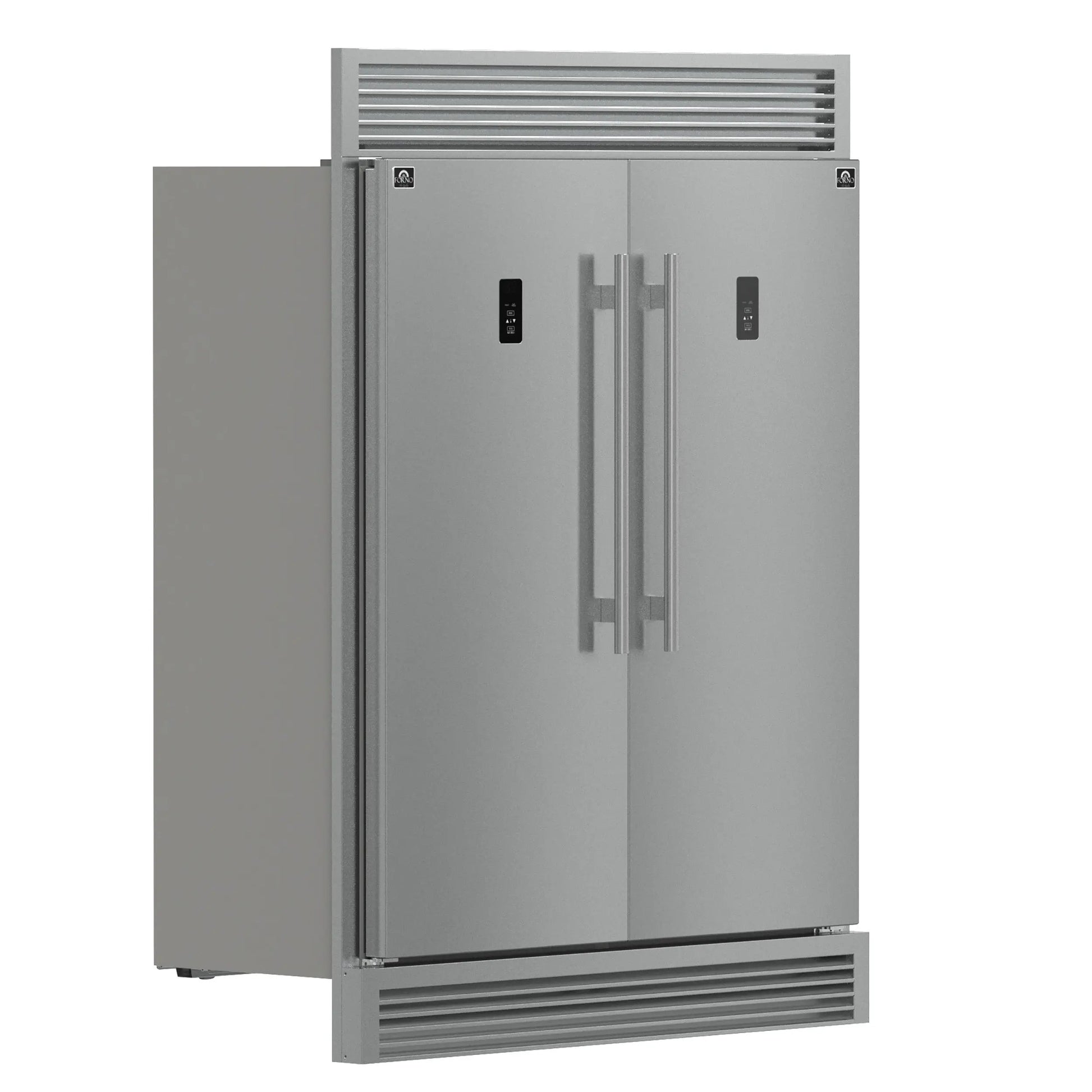 Forno Fortezza 60 Inch Convertible Refrigerator/Freezer with Trim Grill, Stainless Steel, Total No Frost, with Automatic Ice Maker FORNO