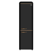 Forno Storico 22-Inch Retro bottom freezer Fridge in Black, 9 cu.ft, copper-tone handle FORNO
