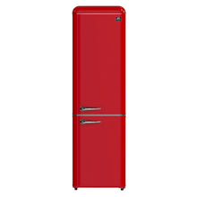 Forno Storico 22-Inch Retro bottom freezer Fridge in Red, 9 cu.ft, silver handle FORNO