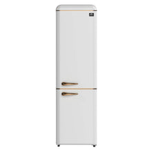 Forno Storico 22-Inch Retro bottom freezer Fridge in White, 9 cu.ft, copper-tone handle FORNO