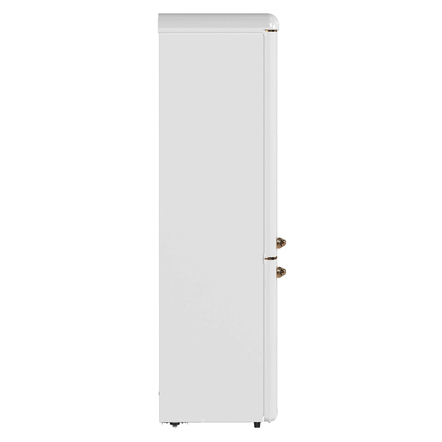 Forno Storico 22-Inch Retro bottom freezer Fridge in White, 9 cu.ft, copper-tone handle FORNO
