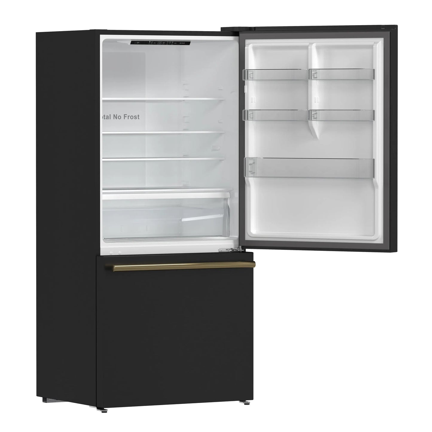Forno Milano Espresso 31-Inch Bottom Freezer Refrigerator, Black, 17.2 cu.ft Capacity, Energy Efficient FORNO