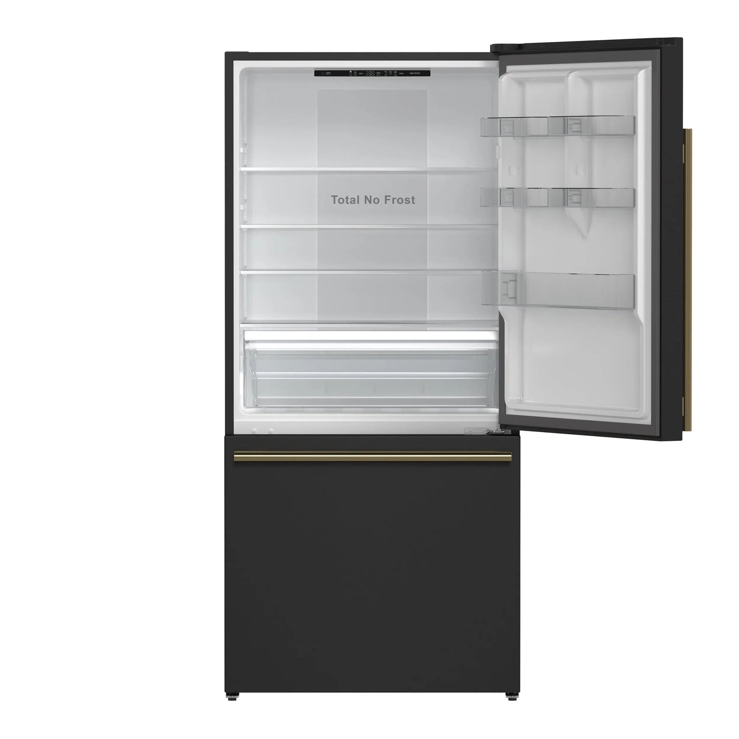 Forno Milano Espresso 31-Inch Bottom Freezer Refrigerator, Black, 17.2 cu.ft Capacity, Energy Efficient FORNO