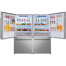 Forno Milano 2-Piece 62-Inch Freestanding Dual Bottom Freezer Refrigerator, Stainless Steel – 34.4 cu.ft, Touch Control, Ice Maker FORNO