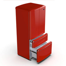 Forno Luigi 33-Inch French Door Refrigerator, 18 cu.ft, Red Finish, Handle-Free Design, ENERGY STAR Certified FORNO