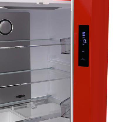 Forno Luigi 33-Inch French Door Refrigerator, 18 cu.ft, Red Finish, Handle-Free Design, ENERGY STAR Certified FORNO