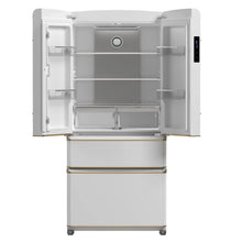 Forno Luigi 33-Inch French Door Refrigerator, 18 cu.ft, White Finish, Antique Brass Handles, ENERGY STAR Certified FORNO
