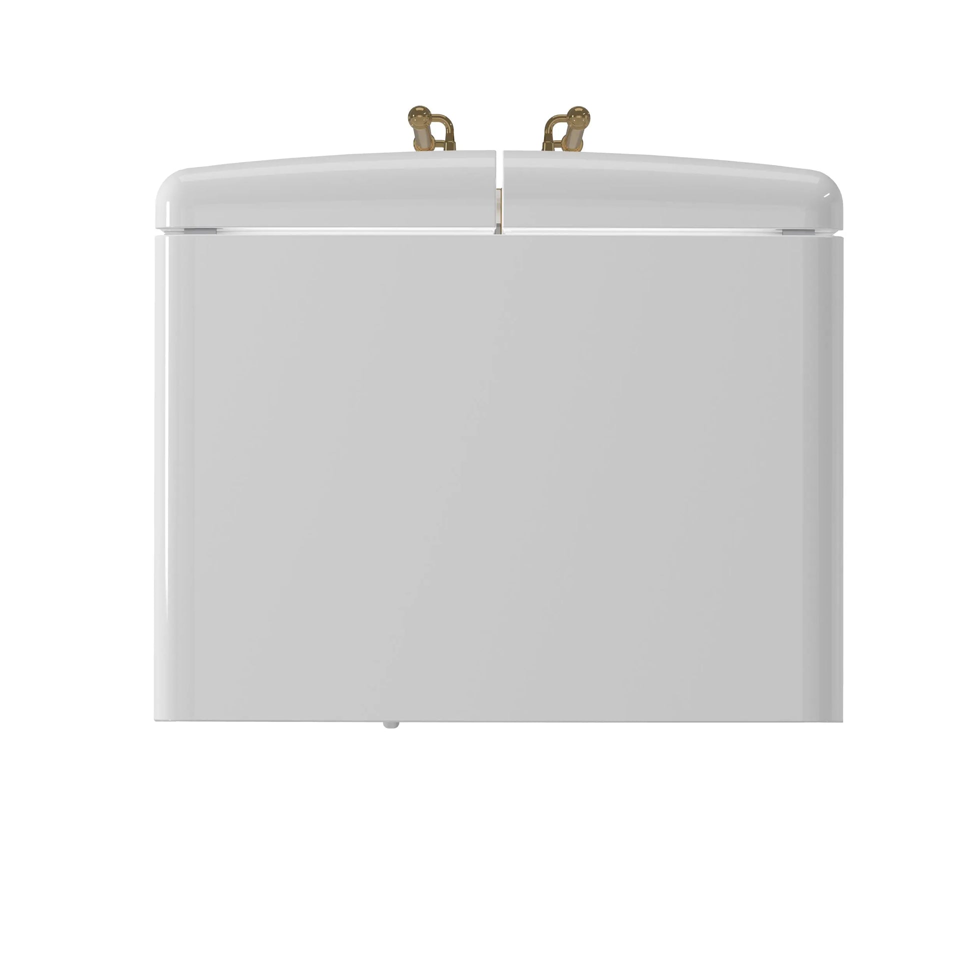 Forno Luigi 33-Inch French Door Refrigerator, 18 cu.ft, White Finish, Antique Brass Handles, ENERGY STAR Certified FORNO