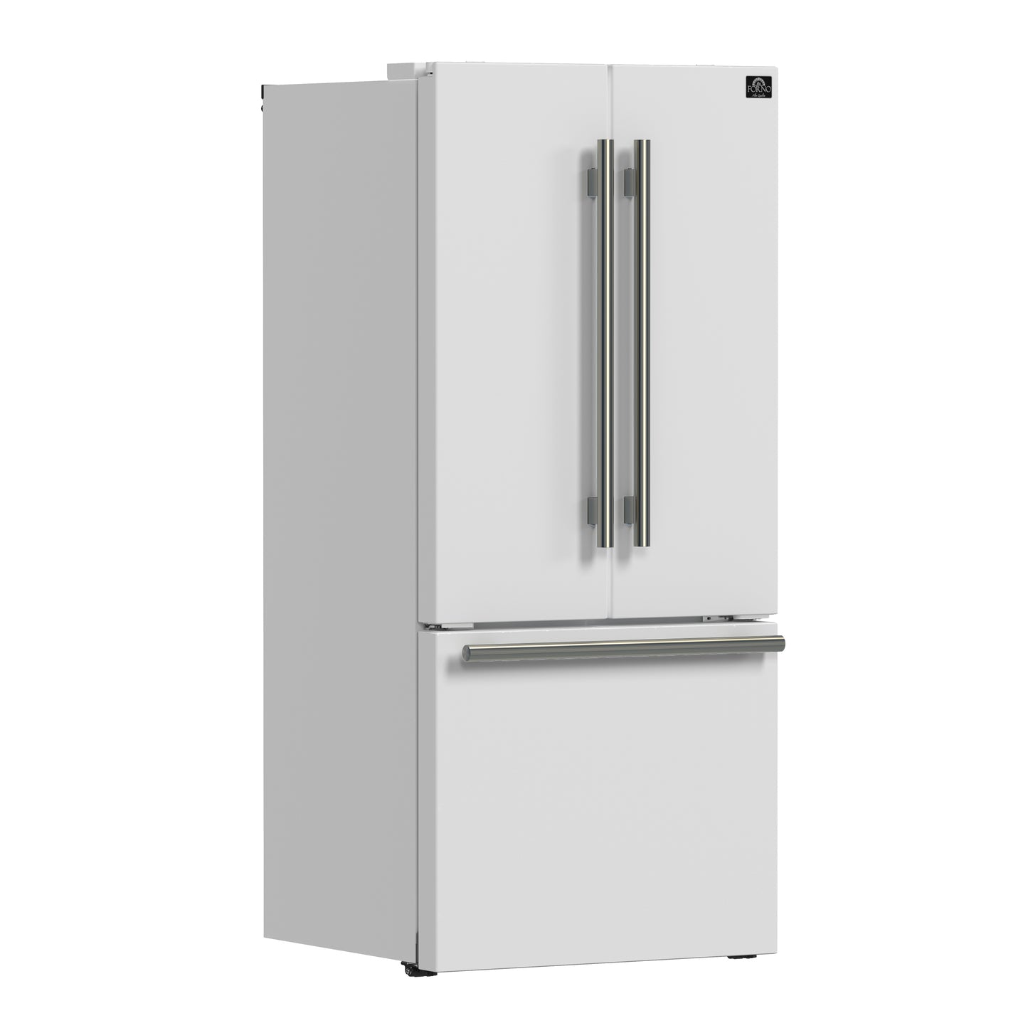Forno Gallipoli Espresso 30-Inch White French Door Refrigerator, Bottom Freezer, 17.5 Cu. Ft., No Frost, Ice Maker FORNO