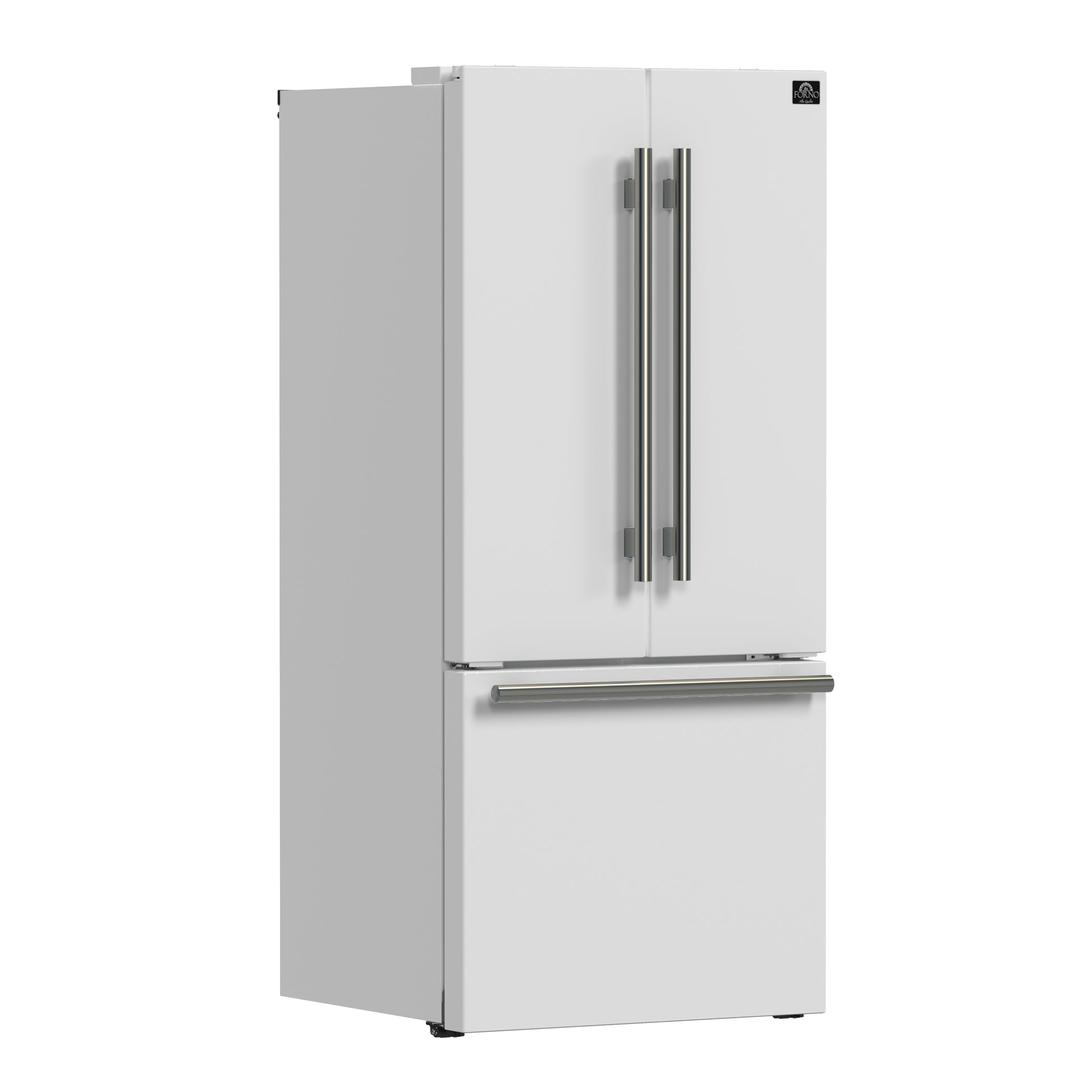 Forno Gallipoli Espresso 30-Inch White French Door Refrigerator, Bottom Freezer, 17.5 Cu. Ft., No Frost, Ice Maker FORNO