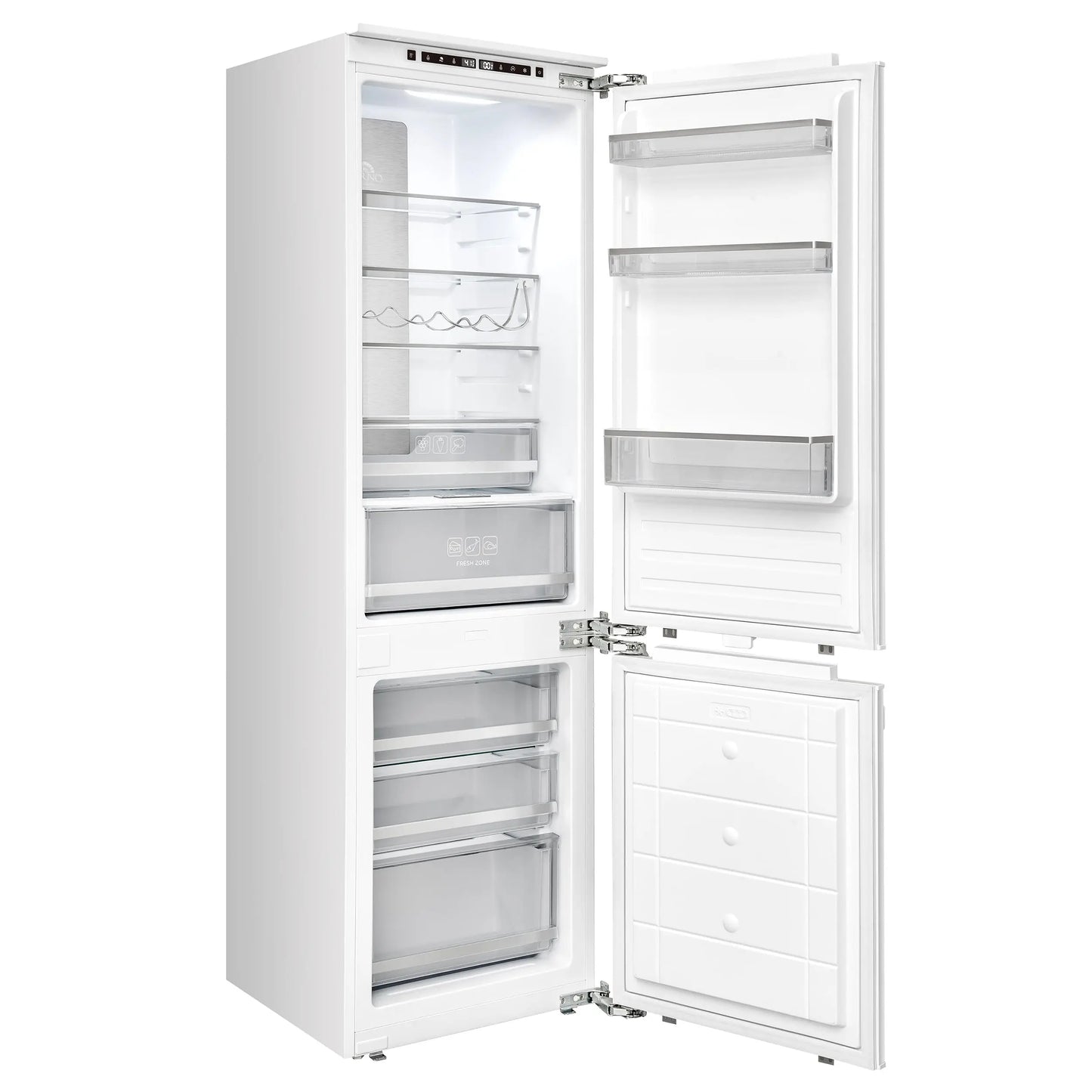 Forno Rivestito 22 Inch Panel Ready Bottom Freezer Refrigerator, 8.6 cu. ft., Total No Frost,  Fast Cool & Fast Freeze FORNO