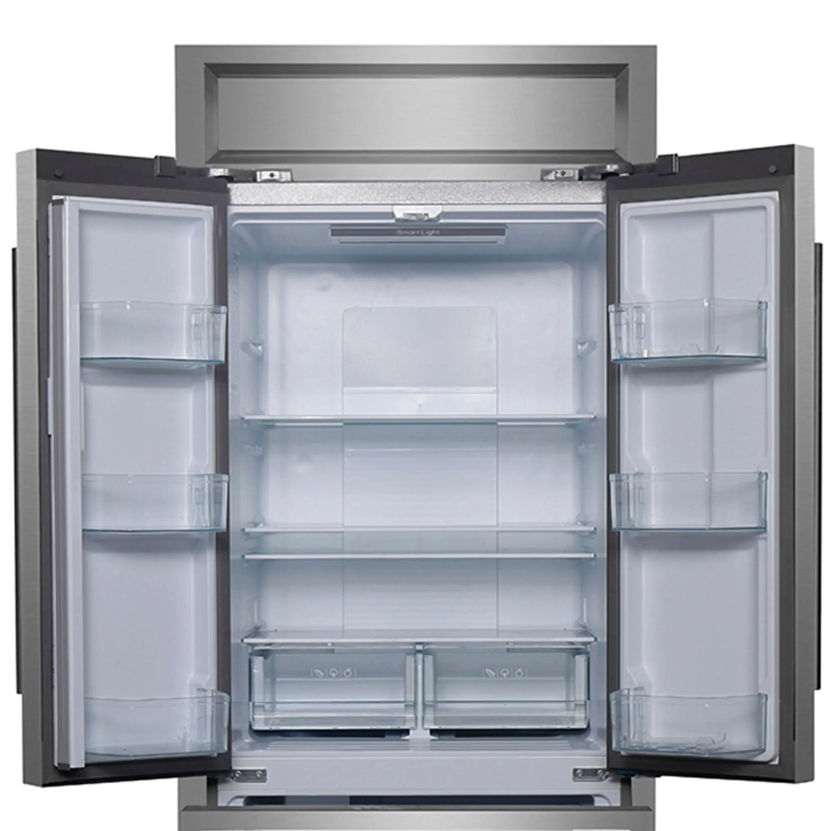 Forno Gallipoli 30-Inch French Door Refrigerator, 17.5 cu.ft Capacity, Modern Decorative Grill, 34-Inch Width, Stainless Steel FORNO