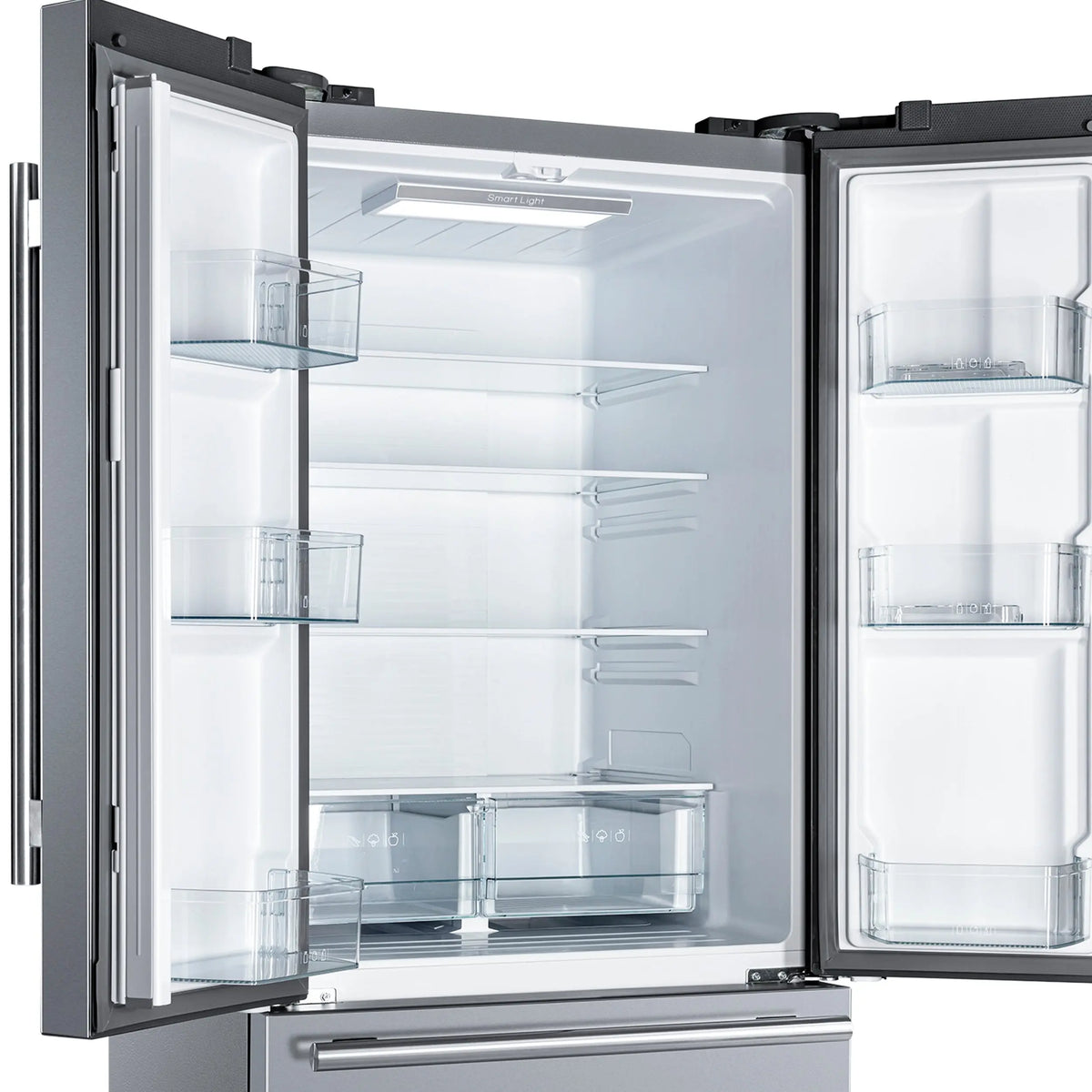 Forno Gallipoli 30-Inch French Door Refrigerator, 17.5 cu.ft Capacity, Modern Decorative Grill, 34-Inch Width, Stainless Steel FORNO