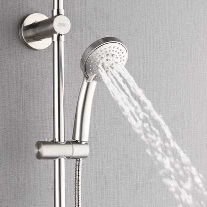 Forno Acqua AcquaSPA Retrofit Shower, Overhead Rainfall Shower, Handheld Shower Head, Body Jets, 6 Way Diverter, Brushed Nickel Finish, FORNO ACQUA