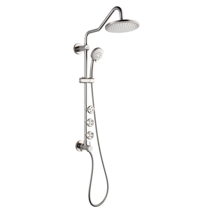 Forno Acqua AcquaSPA Retrofit Shower, Overhead Rainfall Shower, Handheld Shower Head, Body Jets, 6 Way Diverter, Brushed Nickel Finish, FORNO ACQUA