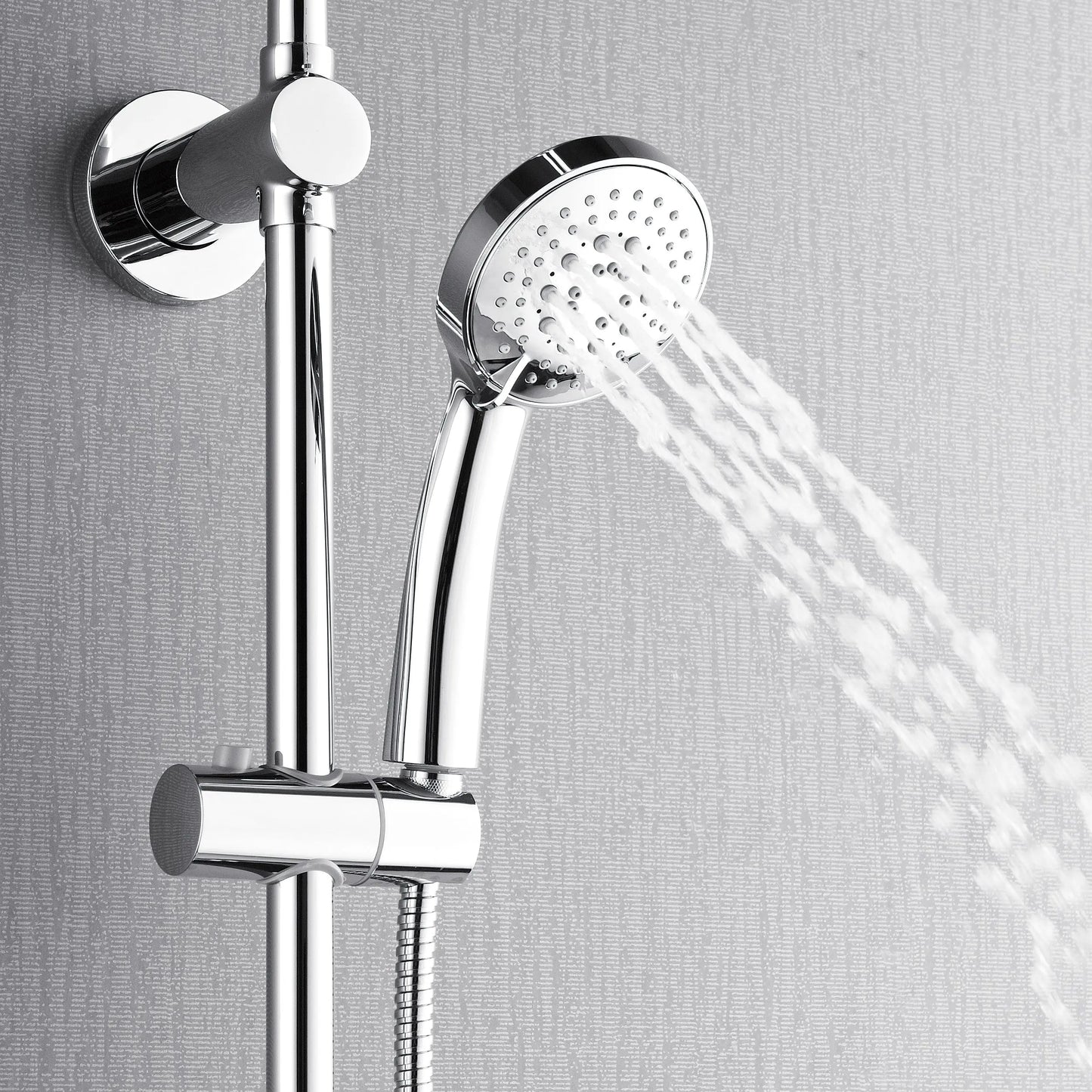 Forno Acqua AcquaSPA Retrofit Shower, Overhead Rainfall Shower, Handheld Shower Head, Body Jets, 6 Way Diverter, Polished Stainless Steel Finish, 2.5 GPM Flow Rate FORNO