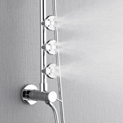 Forno Acqua AcquaSPA Retrofit Shower, Overhead Rainfall Shower, Handheld Shower Head, Body Jets, 6 Way Diverter, Polished Stainless Steel Finish, 2.5 GPM Flow Rate FORNO