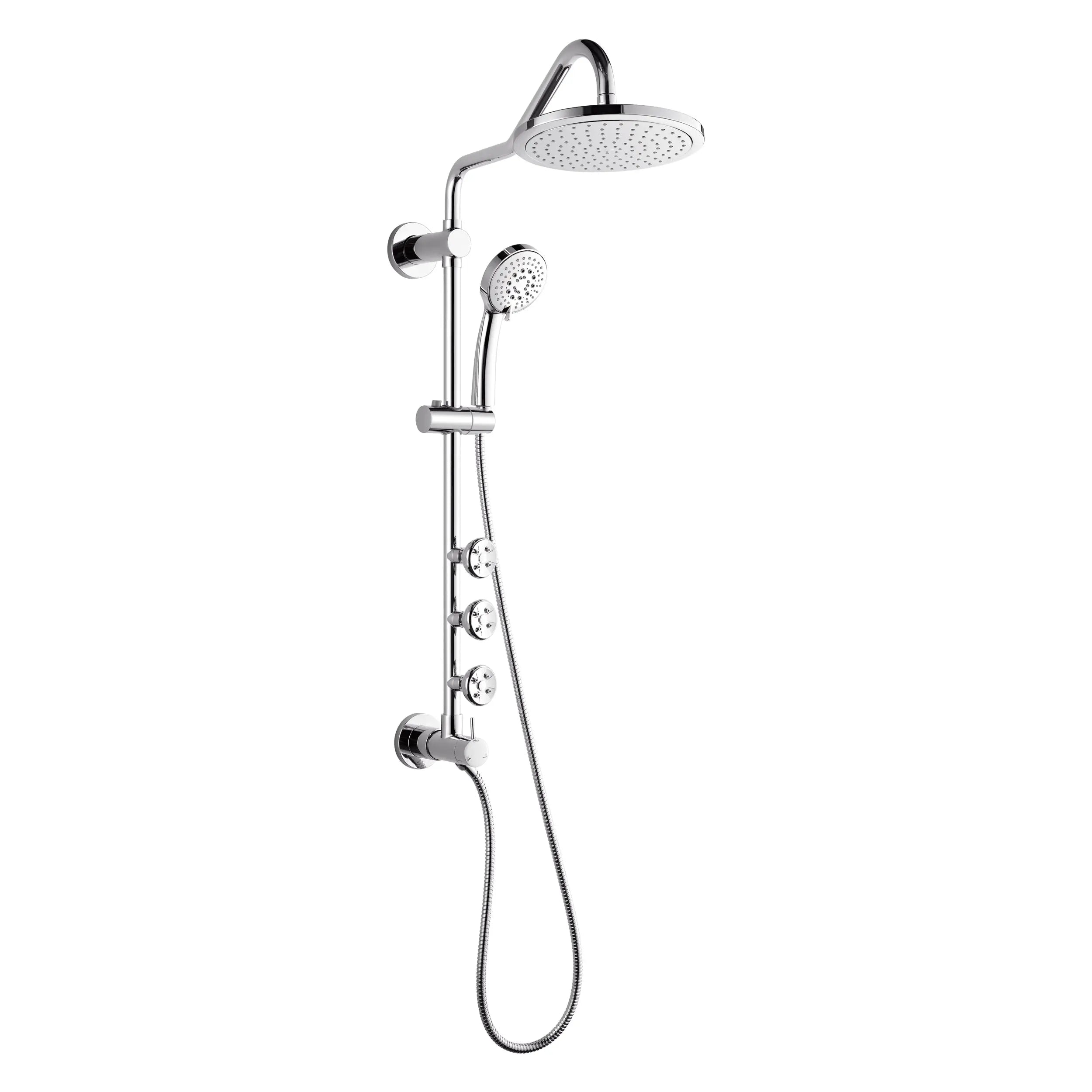 Forno Acqua AcquaSPA Retrofit Shower, Overhead Rainfall Shower, Handheld Shower Head, Body Jets, 6 Way Diverter, Polished Stainless Steel Finish, FORNO ACQUA
