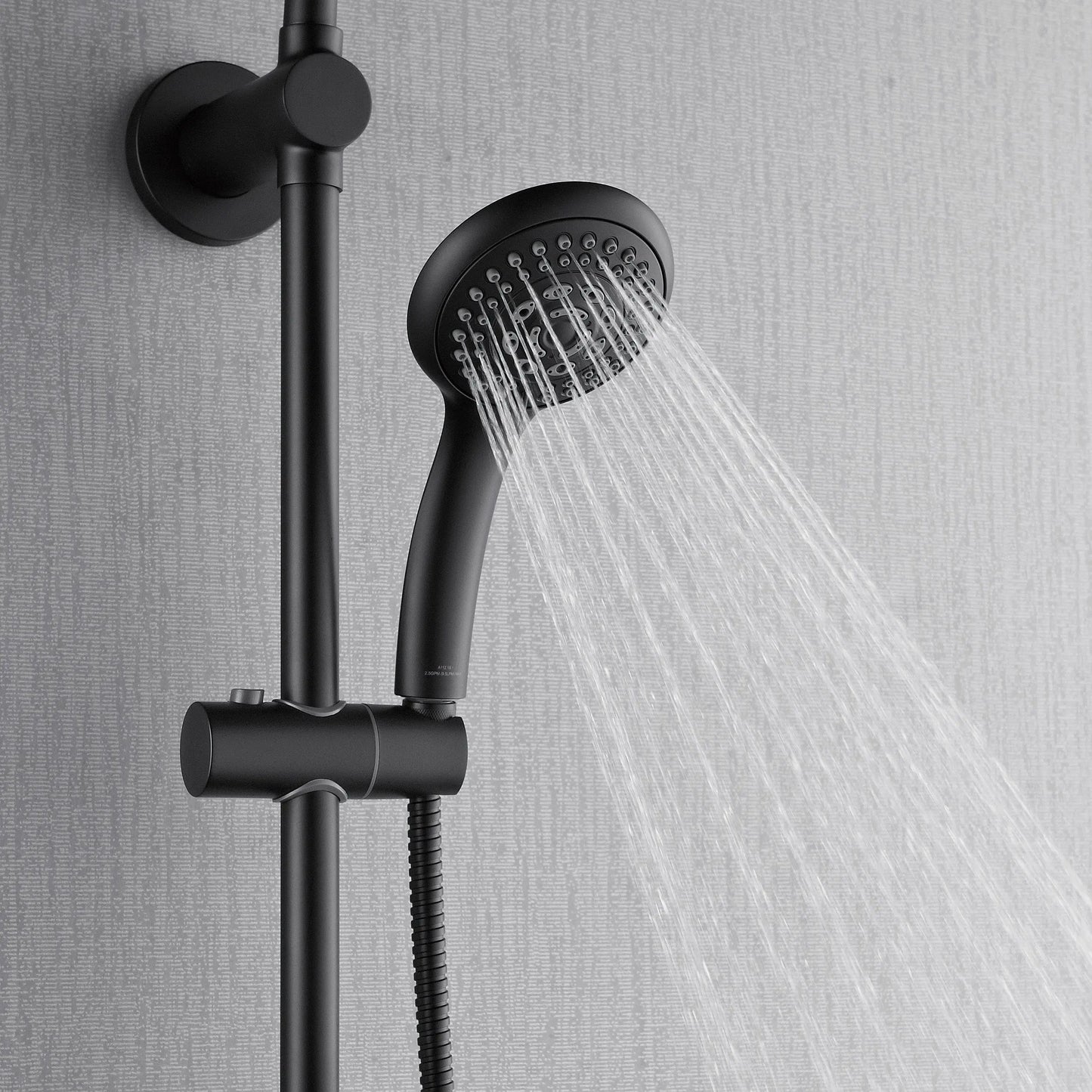 Forno Acqua AcquaSPA Retrofit Shower, Overhead Rainfall, 8 Inch Shower Head, Handheld Shower Head, Body Jets, 6 Way Diverter, Matte Black Finish, FORNO ACQUA