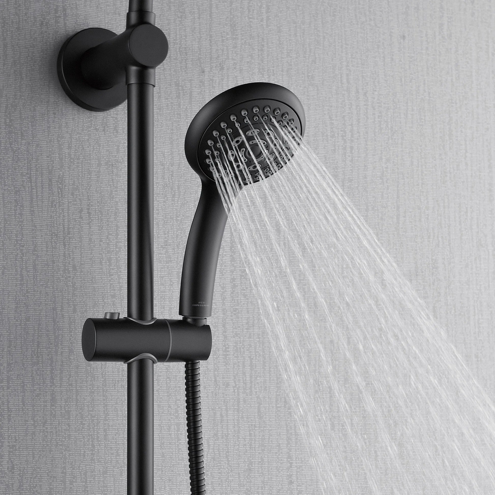Forno Acqua AcquaSPA Retrofit Shower, Overhead Rainfall, 8 Inch Shower Head, Handheld Shower Head, Body Jets, 6 Way Diverter, Matte Black Finish, FORNO ACQUA