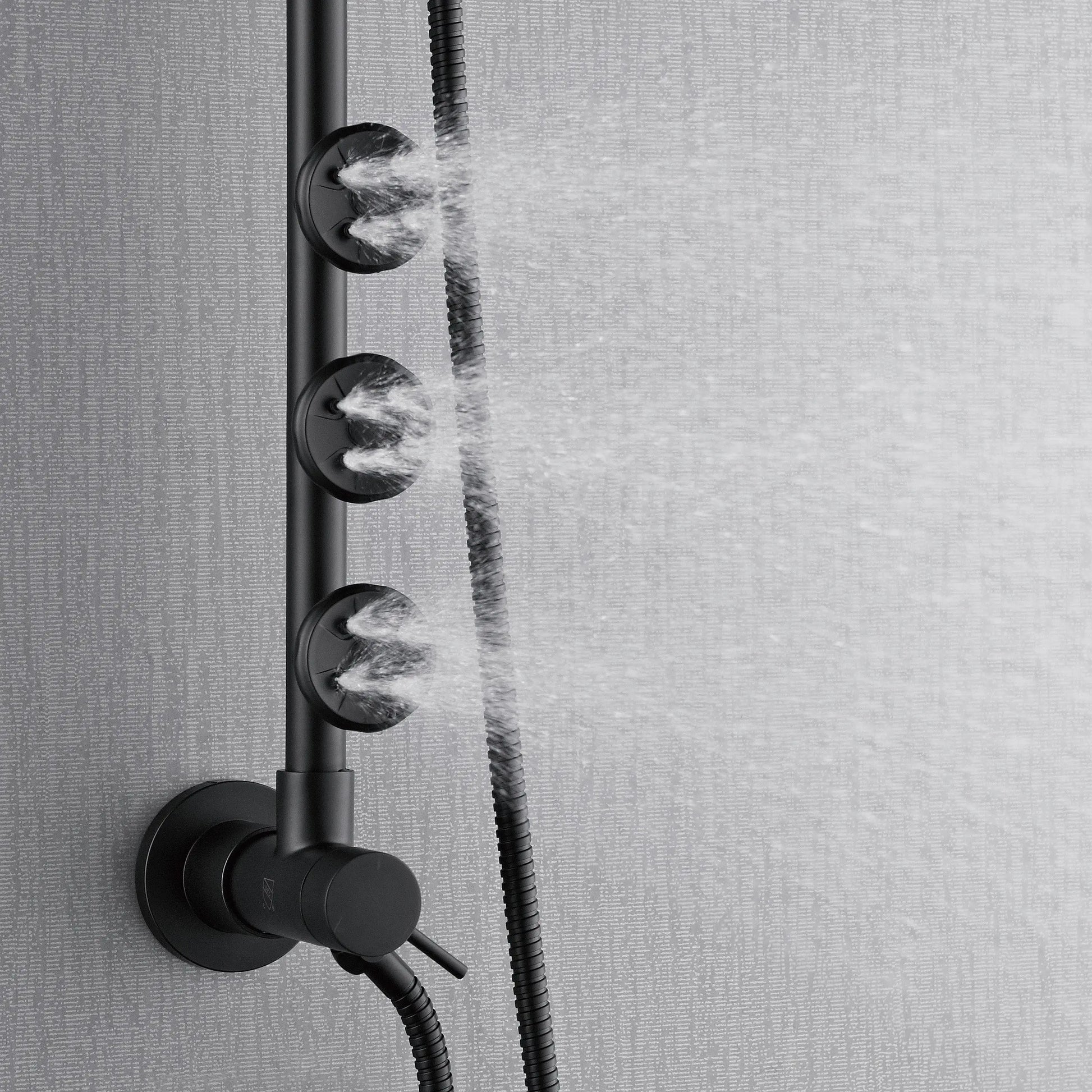 Forno Acqua AcquaSPA Retrofit Shower, Overhead Rainfall, 8 Inch Shower Head, Handheld Shower Head, Body Jets, 6 Way Diverter, Matte Black Finish, FORNO ACQUA