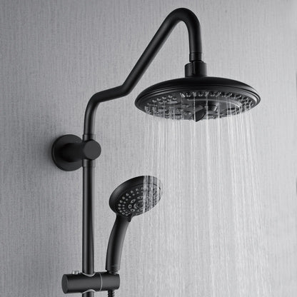 Forno Acqua AcquaSPA Retrofit Shower, Overhead Rainfall, 8 Inch Shower Head, Handheld Shower Head, Body Jets, 6 Way Diverter, Matte Black Finish, FORNO ACQUA