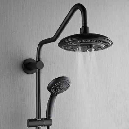 Forno Acqua AcquaSPA Retrofit Shower, Overhead Rainfall, 8 Inch Shower Head, Handheld Shower Head, Body Jets, 6 Way Diverter, Matte Black Finish, FORNO ACQUA