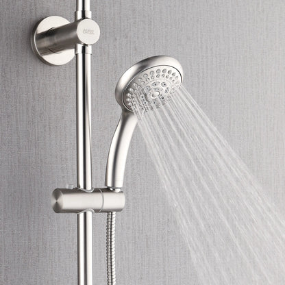 Forno Acqua AcquaSPA Retrofit Shower, Overhead Rainfall, 8 Inch Shower Head, Handheld Shower Head, Body Jets, 6 Way Diverter, Brushed Nickel Finish, FORNO ACQUA