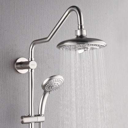 Forno Acqua AcquaSPA Retrofit Shower, Overhead Rainfall, 8 Inch Shower Head, Handheld Shower Head, Body Jets, 6 Way Diverter, Brushed Nickel Finish, FORNO ACQUA
