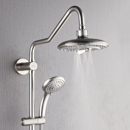 Forno Acqua AcquaSPA Retrofit Shower, Overhead Rainfall, 8 Inch Shower Head, Handheld Shower Head, Body Jets, 6 Way Diverter, Brushed Nickel Finish, FORNO ACQUA