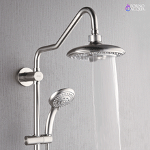 Forno Acqua AcquaSPA Retrofit Shower, Overhead Rainfall, 8 Inch Shower Head, Handheld Shower Head, Body Jets, 6 Way Diverter, Brushed Nickel Finish, 1.8 GPM Flow Rate FORNO