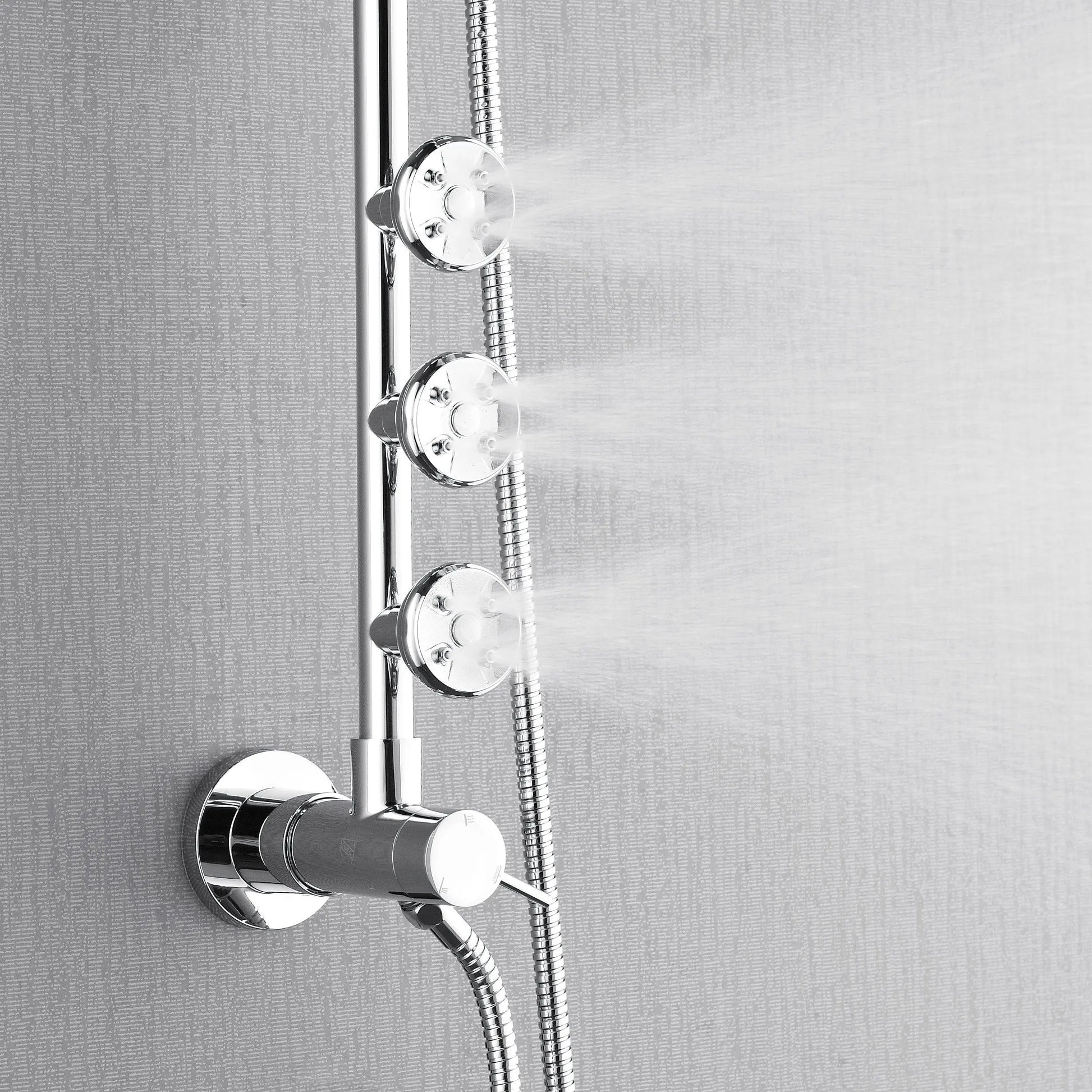 Forno Acqua AcquaSPA Retrofit Shower, Overhead Rainfall, 8 Inch Shower Head, Handheld Shower Head, Body Jets, 6 Way Diverter, Polished Stainless Steel FORNO ACQUA