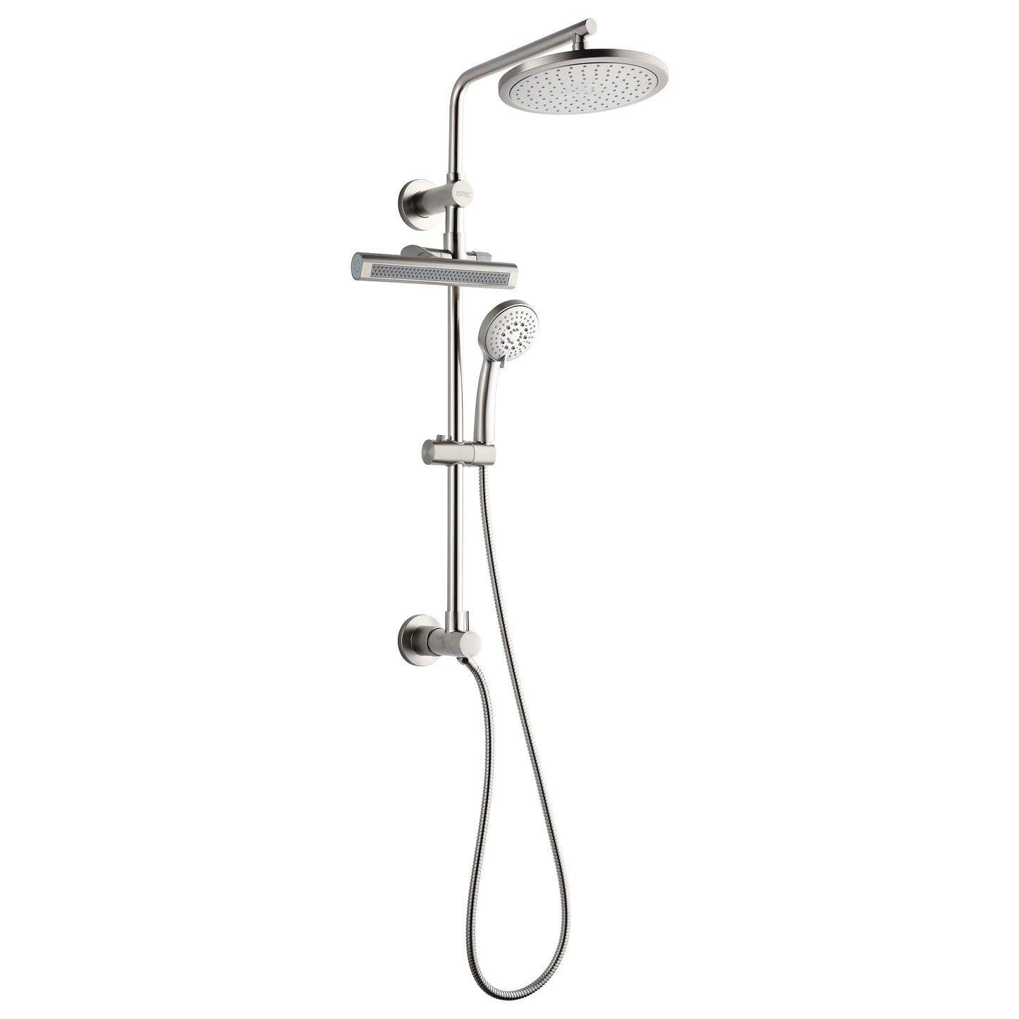 Forno Acqua AcquaFALL Shower, Brushed Nickel Finish, Overhead Rainfall Shower, Handheld Shower Head, Body Jets, 2.5 GPM Flow Rate FORNO ACQUA