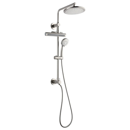 Forno Acqua AcquaFALL Shower, Brushed Nickel Finish, Overhead Rainfall Shower, Handheld Shower Head, Body Jets, 2.5 GPM Flow Rate FORNO ACQUA