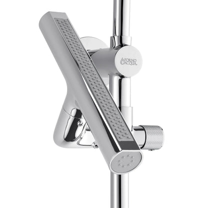 Forno Acqua AcquaFALL Shower, Polished Stainless Steel Finish, Overhead Rainfall Shower, Handheld Shower Head, Body Jets, 2.5 GPM Flow Rate FORNO ACQUA
