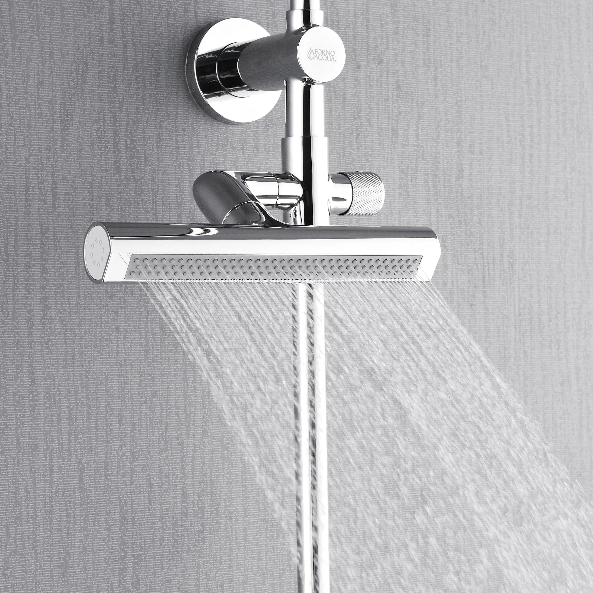 Forno Acqua AcquaFALL Shower, Polished Stainless Steel Finish, Overhead Rainfall Shower, Handheld Shower Head, Body Jets, 2.5 GPM Flow Rate FORNO