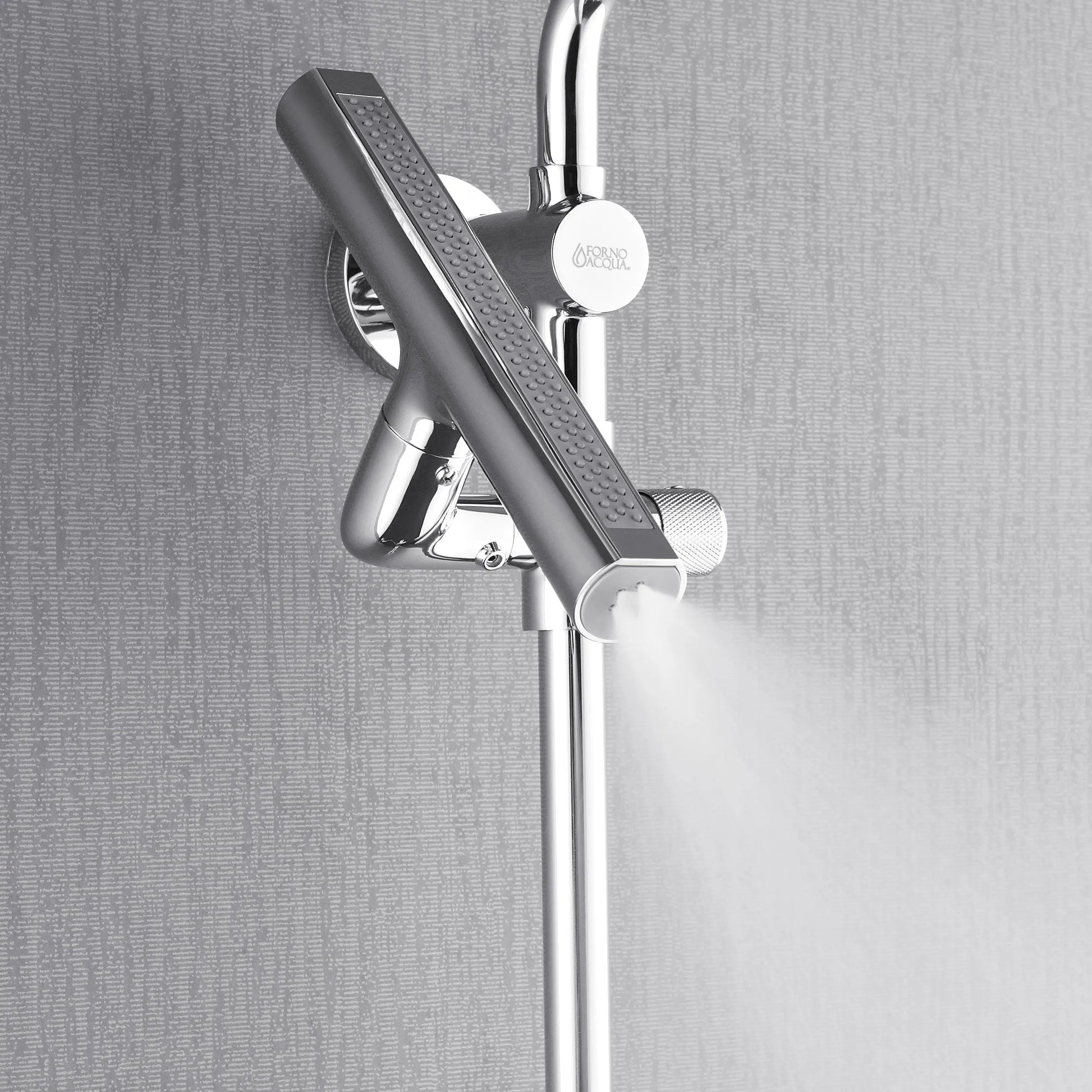 Forno Acqua AcquaFALL Shower, Polished Stainless Steel Finish, Overhead Rainfall Shower, Handheld Shower Head, Body Jets, 2.5 GPM Flow Rate FORNO