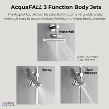 Forno Acqua AcquaFALL Shower, Polished Stainless Steel Finish, Overhead Rainfall Shower, 7 Way Diverter, Handheld Shower Head, Body Jets, FORNO ACQUA