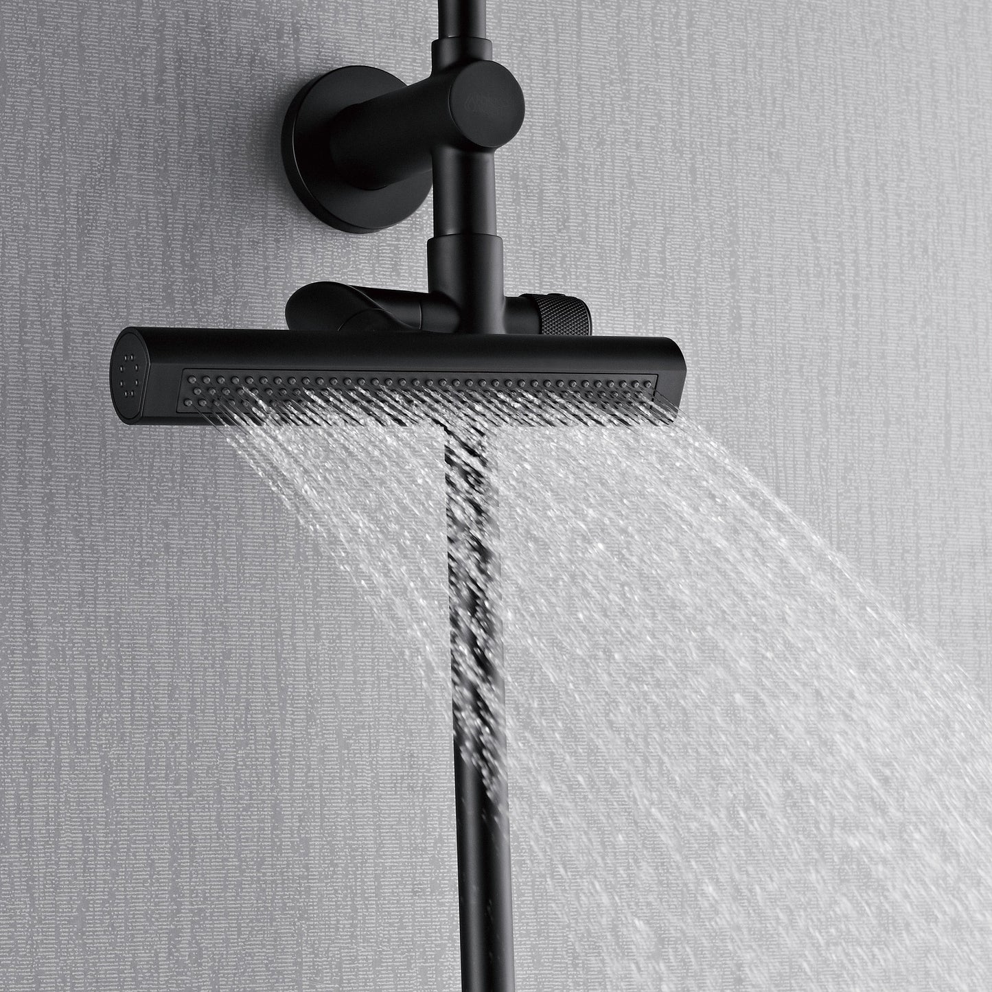 Forno Acqua AcquaFALL Shower, Matte Black Finish, Overhead Rainfall Shower, 7 Way Diverter, Handheld Shower Head, Body Jets, 1.8 GPM Flow Rate FORNO ACQUA