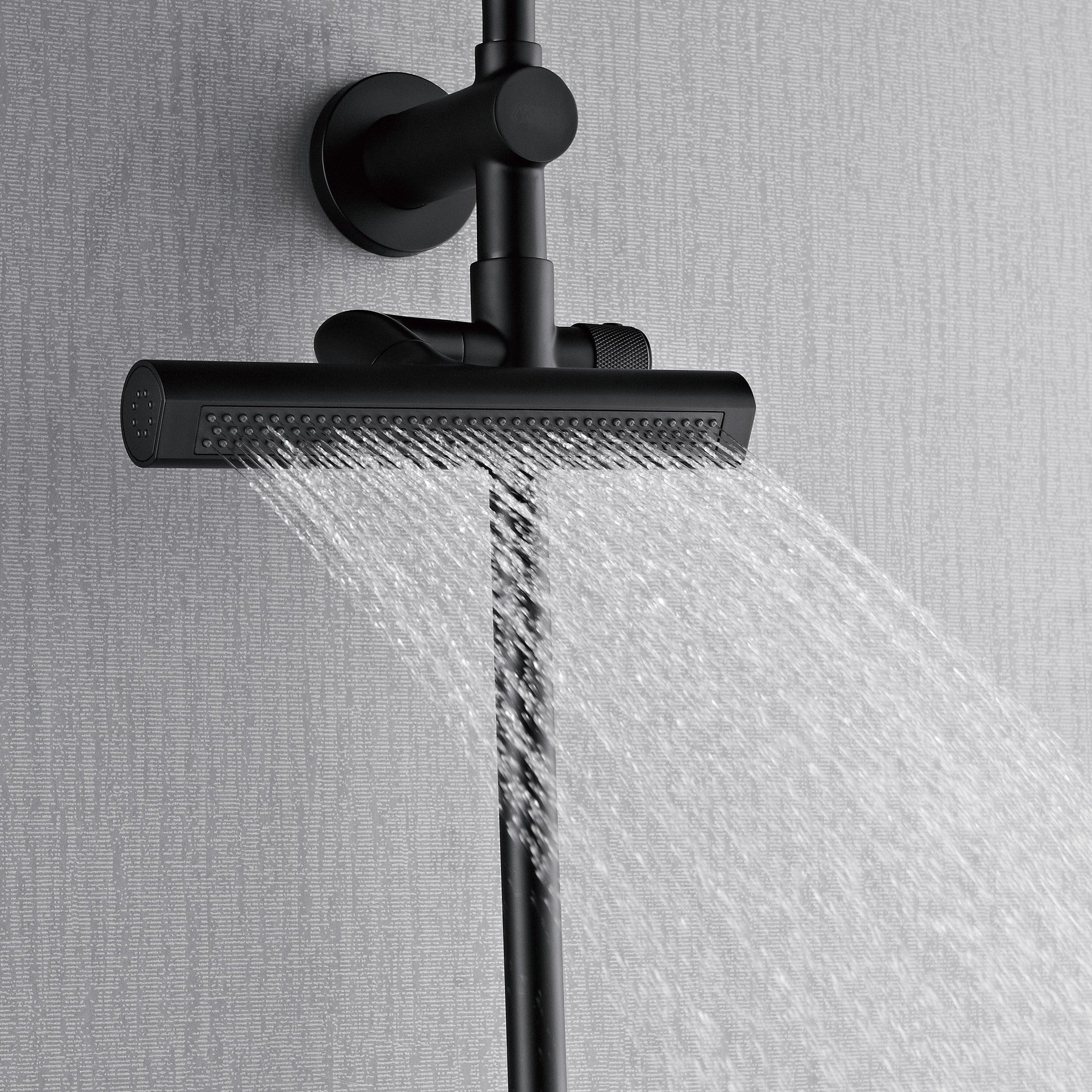 Forno Acqua AcquaFALL Shower, Matte Black Finish, Overhead Rainfall Shower, 7 Way Diverter, Handheld Shower Head, Body Jets, 1.8 GPM Flow Rate FORNO ACQUA