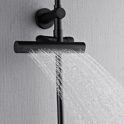 Forno Acqua AcquaFALL Shower, Matte Black Finish, Overhead Rainfall Shower, 7 Way Diverter, Handheld Shower Head, Body Jets, 1.8 GPM Flow Rate FORNO ACQUA