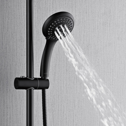 Forno Acqua AcquaFALL Shower, Matte Black Finish, Overhead Rainfall Shower, 7 Way Diverter, Handheld Shower Head, Body Jets, 1.8 GPM Flow Rate FORNO ACQUA