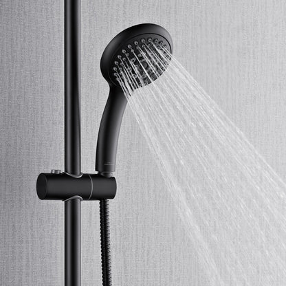Forno Acqua AcquaFALL Shower, Matte Black Finish, Overhead Rainfall Shower, 7 Way Diverter, Handheld Shower Head, Body Jets, 1.8 GPM Flow Rate FORNO ACQUA