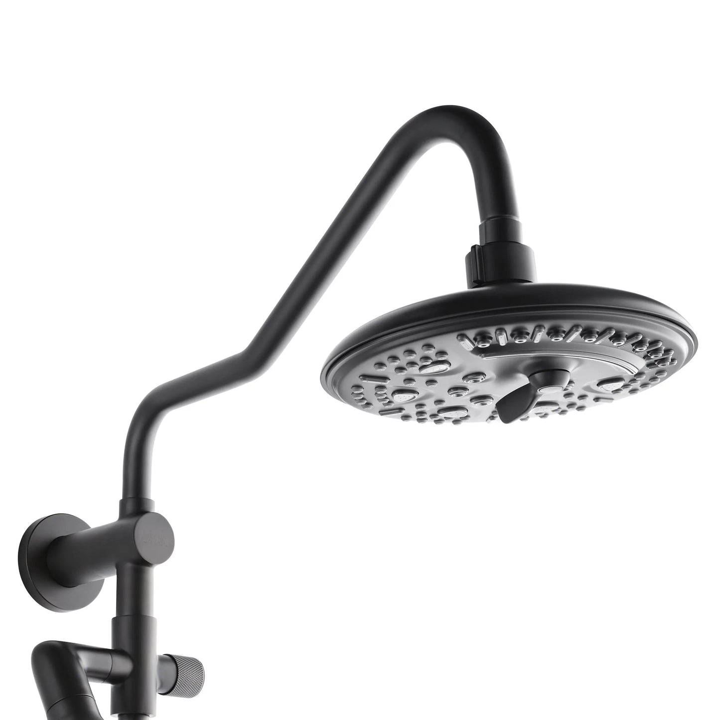 Forno Acqua AcquaFALL Shower, Matte Black Finish, Overhead Rainfall Shower, 7 Way Diverter, Handheld Shower Head, Body Jets, 1.8 GPM Flow Rate FORNO ACQUA