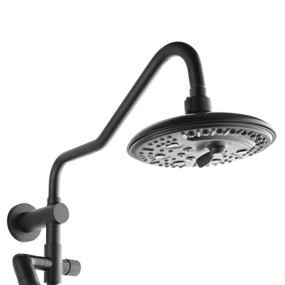 Forno Acqua AcquaFALL Shower, Matte Black Finish, Overhead Rainfall Shower, 7 Way Diverter, Handheld Shower Head, Body Jets, 1.8 GPM Flow Rate FORNO ACQUA